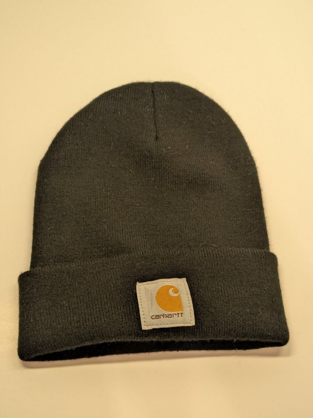 Carhartt Toque Winter Hat Black Knit Beanie Logo Patch